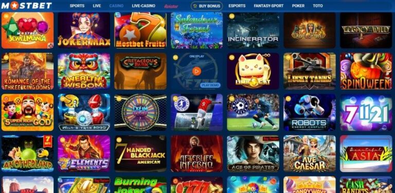 Kasino Mostbet – jak funguje online kasino?