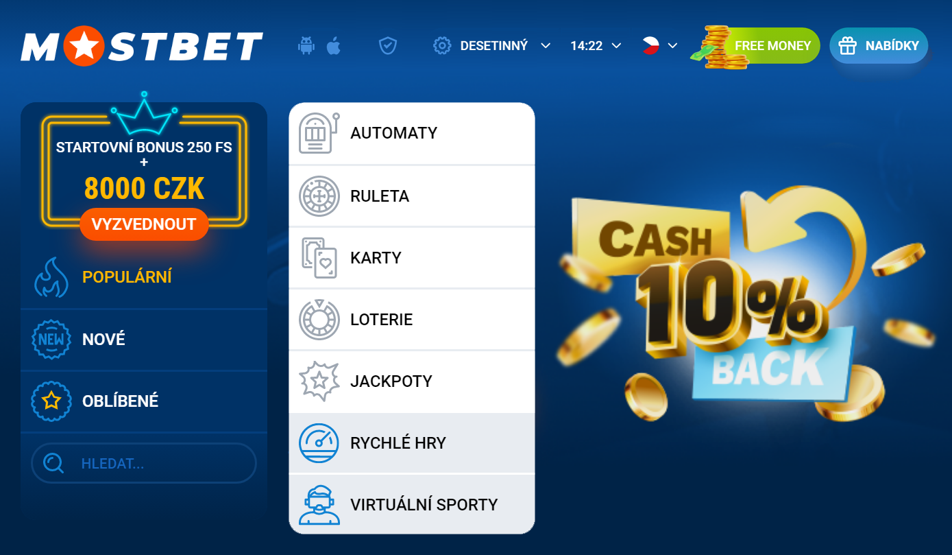 Přehled oficiálních webových stránek Mostbet Casino